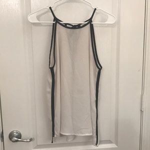 Sheer black and white tank top